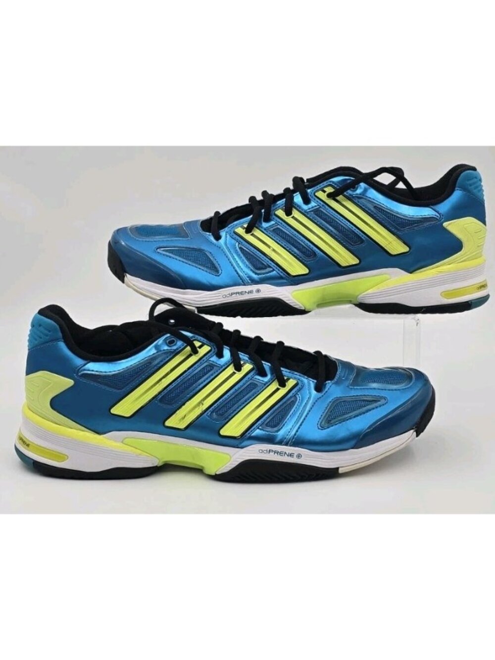 Adidas Adipower Barricade 7.0 Tennis Court Shoes Blue Neon U44379 Men's Size 13